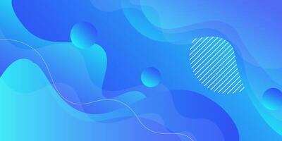 Abstract blue gradient wave background with simple shape elements. Colorful blue design. vector