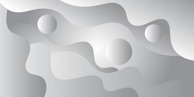 Gray gradient wave background with geometric circle shape elements. Colorful gray wave design. Simple elegant concept. eps10 vector