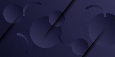 Abstract geometric 3D background in dark colors. Blue elements with circle gradient pattern. Dynamic shapes composition. Eps10 vector