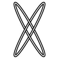 Logo letter x, Black and White Intersecting Oval Lines Symbol vector