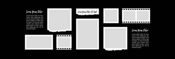 Pictures or photos frame collage and digital photo wall vector