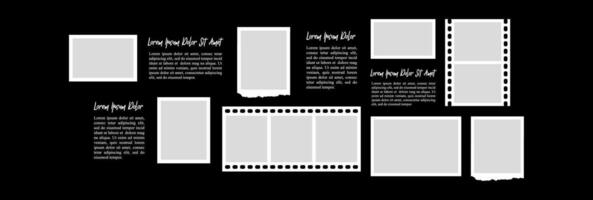 Picture comics page grid layout abstract photo frames and digital photo wall template vector