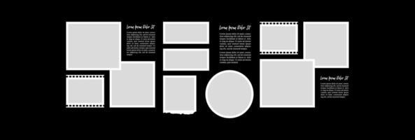 Picture Collage of realistic frames Border vector