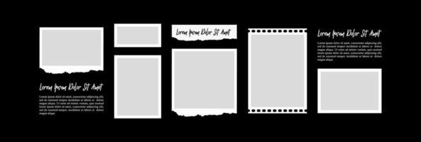 Picture Collage photo frames set with text vector