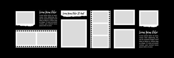 Picture photo frame collage collection template design vector
