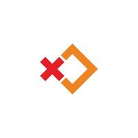 abstract fish square simple geometric colorful logo vector