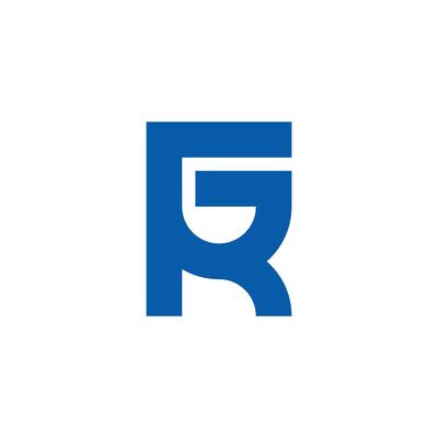 letters gkr simple blue logo