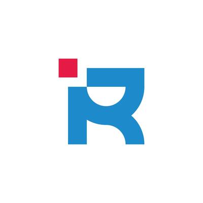letter ir simple motion dot colorful logo