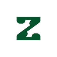 letter z green simple geometric emblem logo vector