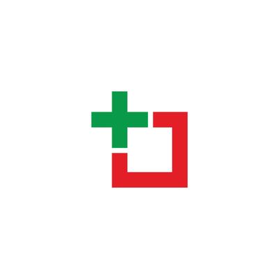plus medical square colorful geometric icon