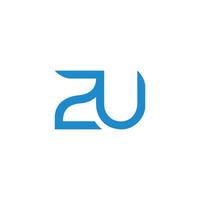 letter zu simple geometric linear linked logo vector