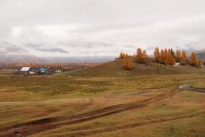 Russian hinterland, a distant village in autumn. photo