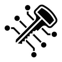 Digital Key Glyph Icon Design For Personal nad Commercial Use vector