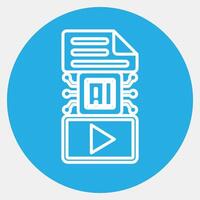 Icon text to . Artificial intelligence elements. Icon in blue round style. vector