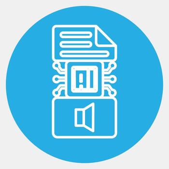 icono texto a sonido. artificial inteligencia elementos. icono en azul redondo estilo. vector