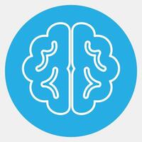 Icon brain. Artificial intelligence elements. Icon in blue round style. vector
