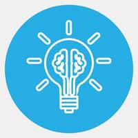 Icon idea. Artificial intelligence elements. Icon in blue round style. vector