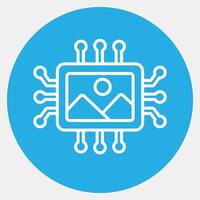 Icon ai image. Artificial intelligence elements. Icon in blue round style. vector