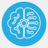 Icon artificial intelligence. Artificial intelligence elements. Icon in blue round style. vector