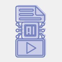 Icon text to . Artificial intelligence elements. Icon in two tone style. vector