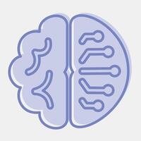 Icon brain circuit. Artificial intelligence elements. Icon in two tone style. vector