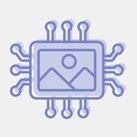 Icon ai image. Artificial intelligence elements. Icon in two tone style. vector