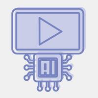 Icon ai . Artificial intelligence elements. Icon in two tone style. vector