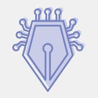 Icon ai writting. Artificial intelligence elements. Icon in two tone style. vector