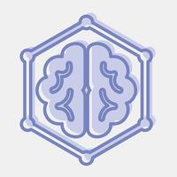 Icon deep learning. Artificial intelligence elements. Icon in two tone style. vector