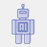 Icon robot. Artificial intelligence elements. Icon in two tone style. vector