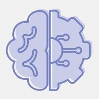Icon machine learning. Artificial intelligence elements. Icon in two tone style. vector