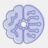 Icon artificial intelligence. Artificial intelligence elements. Icon in two tone style. vector