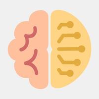 Icon brain circuit. Artificial intelligence elements. Icon in flat style. vector