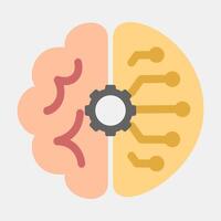 Icon artificial intelligence. Artificial intelligence elements. Icon in flat style. vector