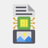 Icon text to image. Artificial intelligence elements. Icon in flat style. vector