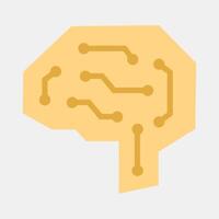 Icon digital brain. Artificial intelligence elements. Icon in flat style. vector
