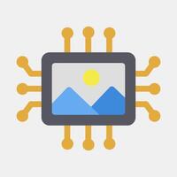 Icon ai image. Artificial intelligence elements. Icon in flat style. vector
