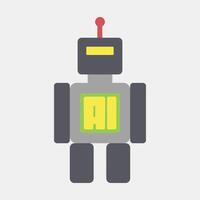 Icon robot. Artificial intelligence elements. Icon in flat style. vector