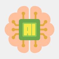 Icon embedded device. Artificial intelligence elements. Icon in flat style. vector
