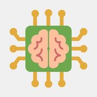 Icon artificial brain. Artificial intelligence elements. Icon in flat style. vector