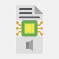 Icon text to sound. Artificial intelligence elements. Icon in flat style. vector