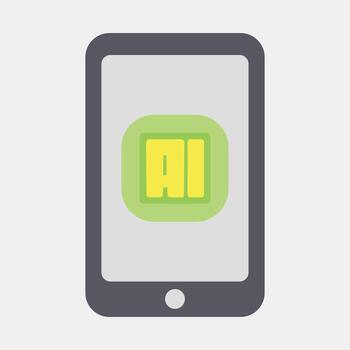 icono ai solicitud. artificial inteligencia elementos. icono en plano estilo. vector