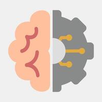 Icon machine learning. Artificial intelligence elements. Icon in flat style. vector