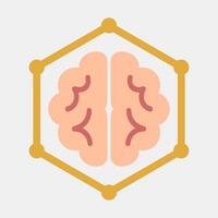 Icon deep learning. Artificial intelligence elements. Icon in flat style. vector