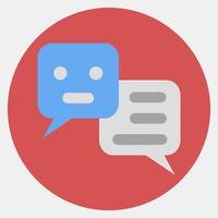 Icon chat bot. Artificial intelligence elements. Icon in color mate style. vector