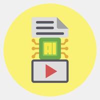 Icon text to . Artificial intelligence elements. Icon in color mate style. vector