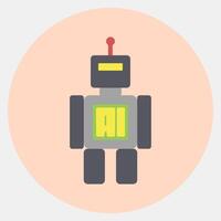 Icon robot. Artificial intelligence elements. Icon in color mate style. vector