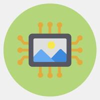 Icon ai image. Artificial intelligence elements. Icon in color mate style. vector