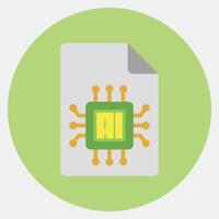 Icon ai document. Artificial intelligence elements. Icon in color mate style. vector