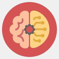 Icon artificial intelligence. Artificial intelligence elements. Icon in color mate style. vector